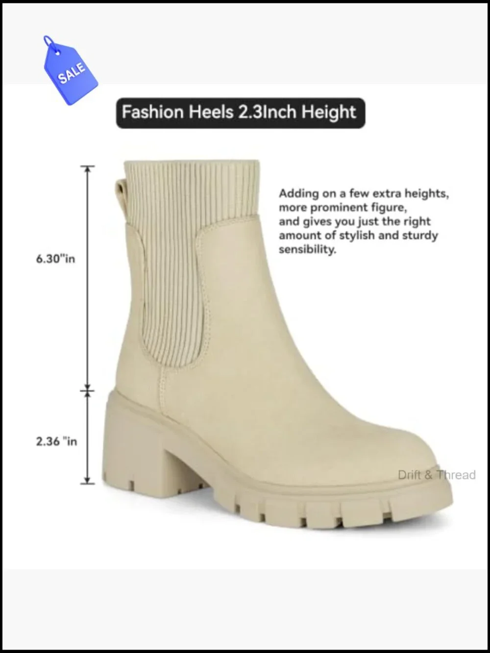 Women's Chunky Platform Chelsea Ankle Boots Non-Slip Suede
